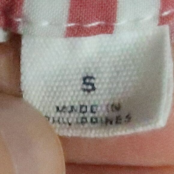 GAP ROSE PINK & WHITE STRIPE SHORT SLEEVE V NECK TOP SIZE SMALL - Picture 3 of 10